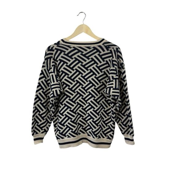 Vintage Perry Ellis Portfolio Small Cardigan Sweater Cotton V-Neck Womens - Picture 2 of 11